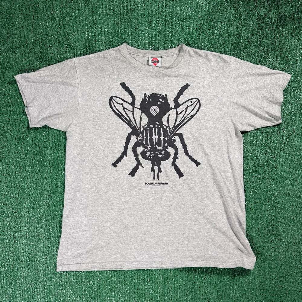Vintage Powell Peralta Fly Skateboard T-Shirt Grey Large Skater